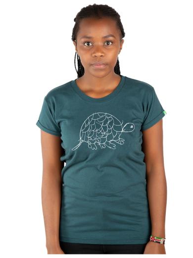 KIPEPEO CLOTHING Damen Tortoise T-Shirt Dark Green | M