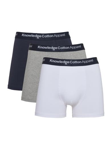 Knowledge Cotton Apparel 3-Pack Underwear Grey Melange | S