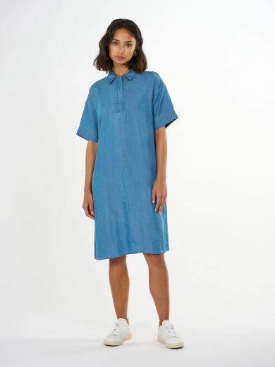 Knowledge Cotton Apparel A-Shape denim dress Vintage Indigo | XS