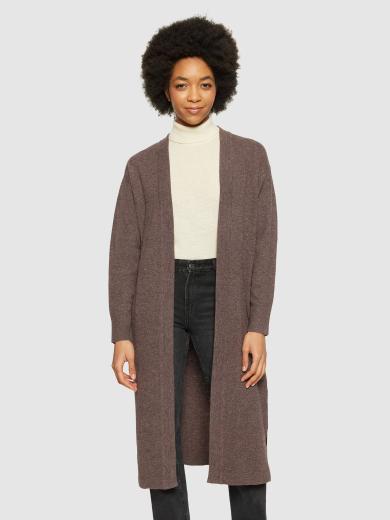 Knowledge Cotton Apparel Lambswool Long Cardigan Demitasse