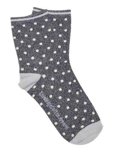 Knowledge Cotton Apparel Lurex glitter dot socks total eclipse | 35-38