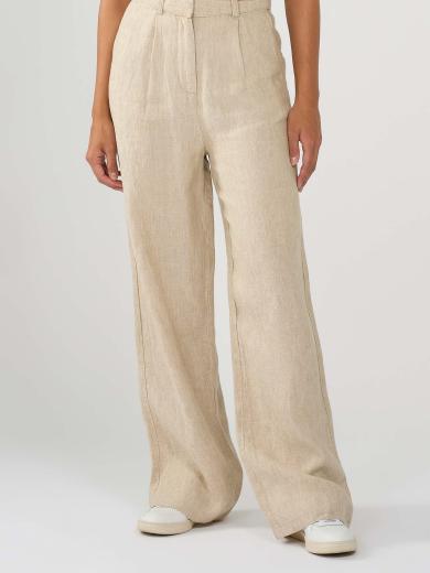 Knowledge Cotton Apparel POSEY Wide Mid-Rise Linen Pants 