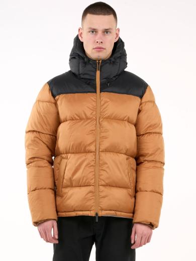 Knowledge Cotton Apparel Puffer Color Blocked Jacket Brown Sugar | M