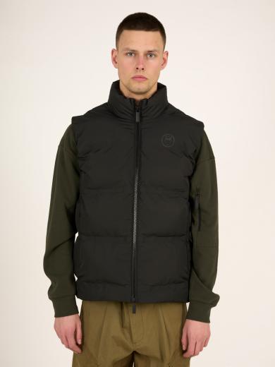 Knowledge Cotton Apparel Puffer Vest for Men Black Jet