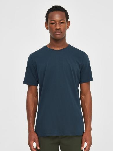 Knowledge Cotton Apparel Regular Fit Basic Tee Total Eclipse
