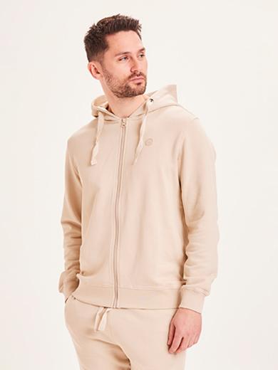 Knowledge Cotton Apparel Zip hood basic badge sweat 