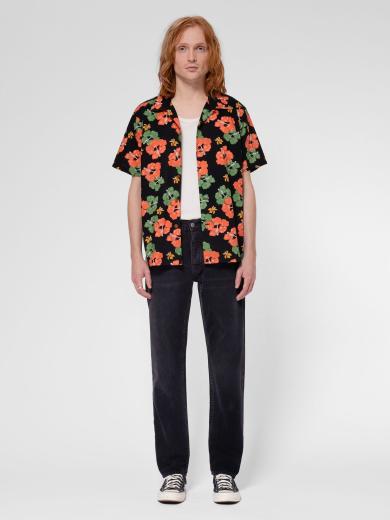 Nudie Jeans Arvid Hawaii Shirt Black