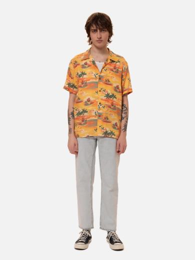 Nudie Jeans Arvid Hawaii Shirt Sunflower | M