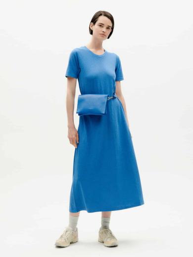 Thinking MU Hemp Oueme Dress Heritage Blue