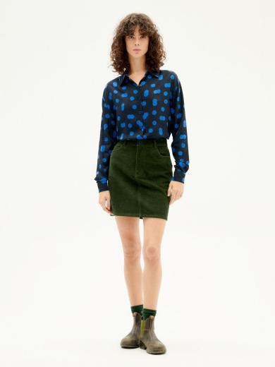 Thinking MU Marsha Skirt Bottle Green Corduroy