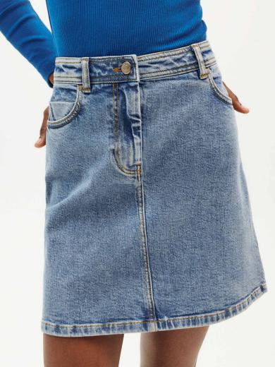 Thinking MU Marsha Skirt Light Clean Denim