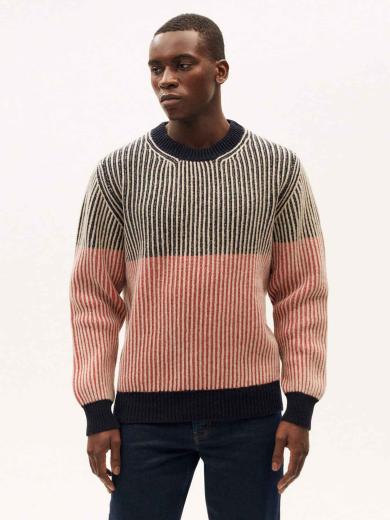 Thinking Mu Stripes Guiu Knitted Sweater 