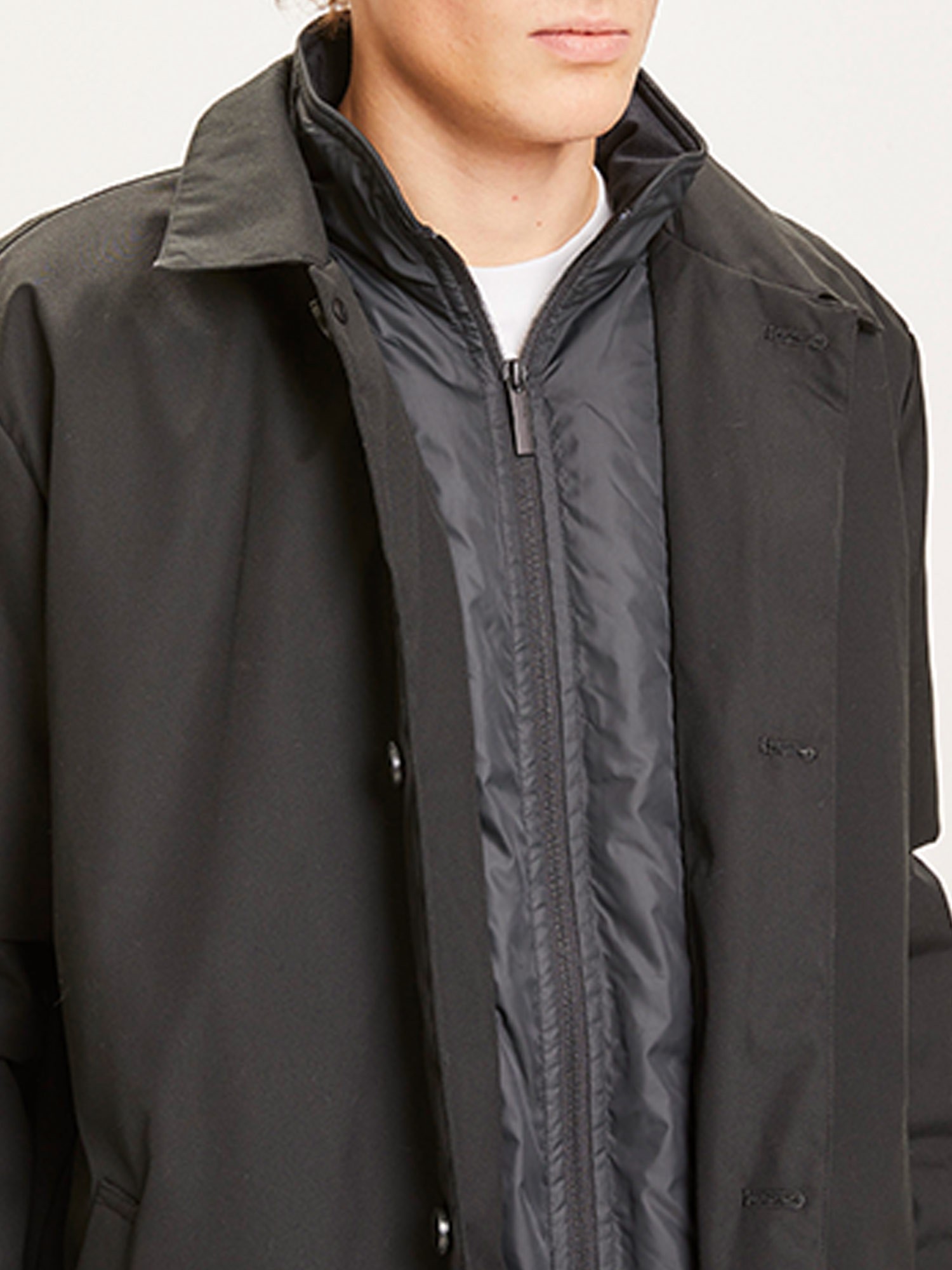 Knowledge Cotton CANVAS buttons black Apparel • ARCTIC jacket jet with glore